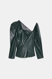 FAUX LEATHER ASYMMETRIC TOP at Zara